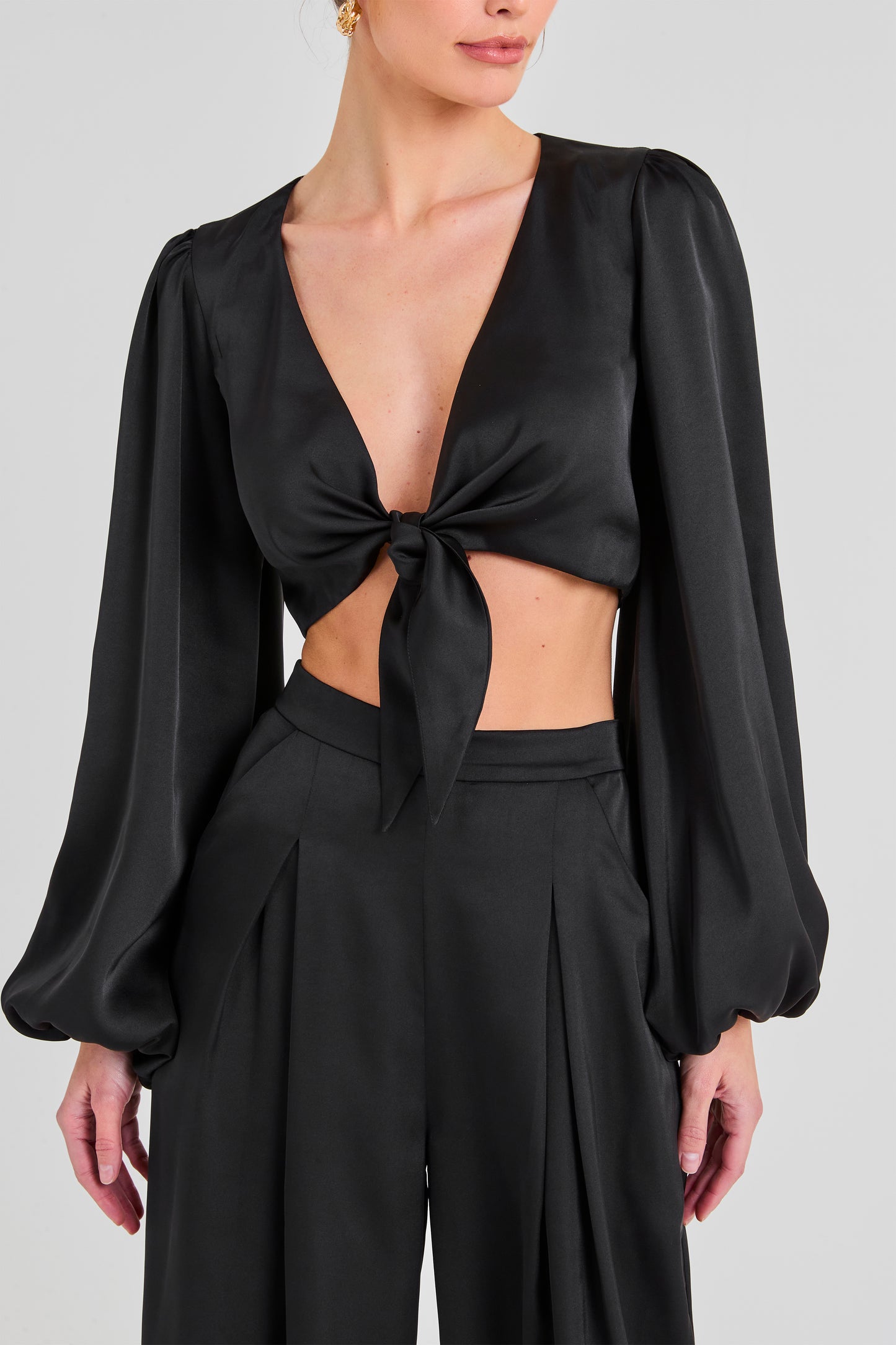 Vicky Black Tie Top