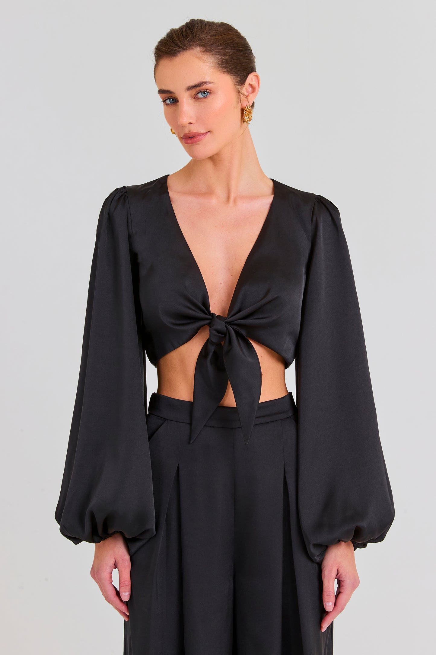 Vicky Black Tie Top