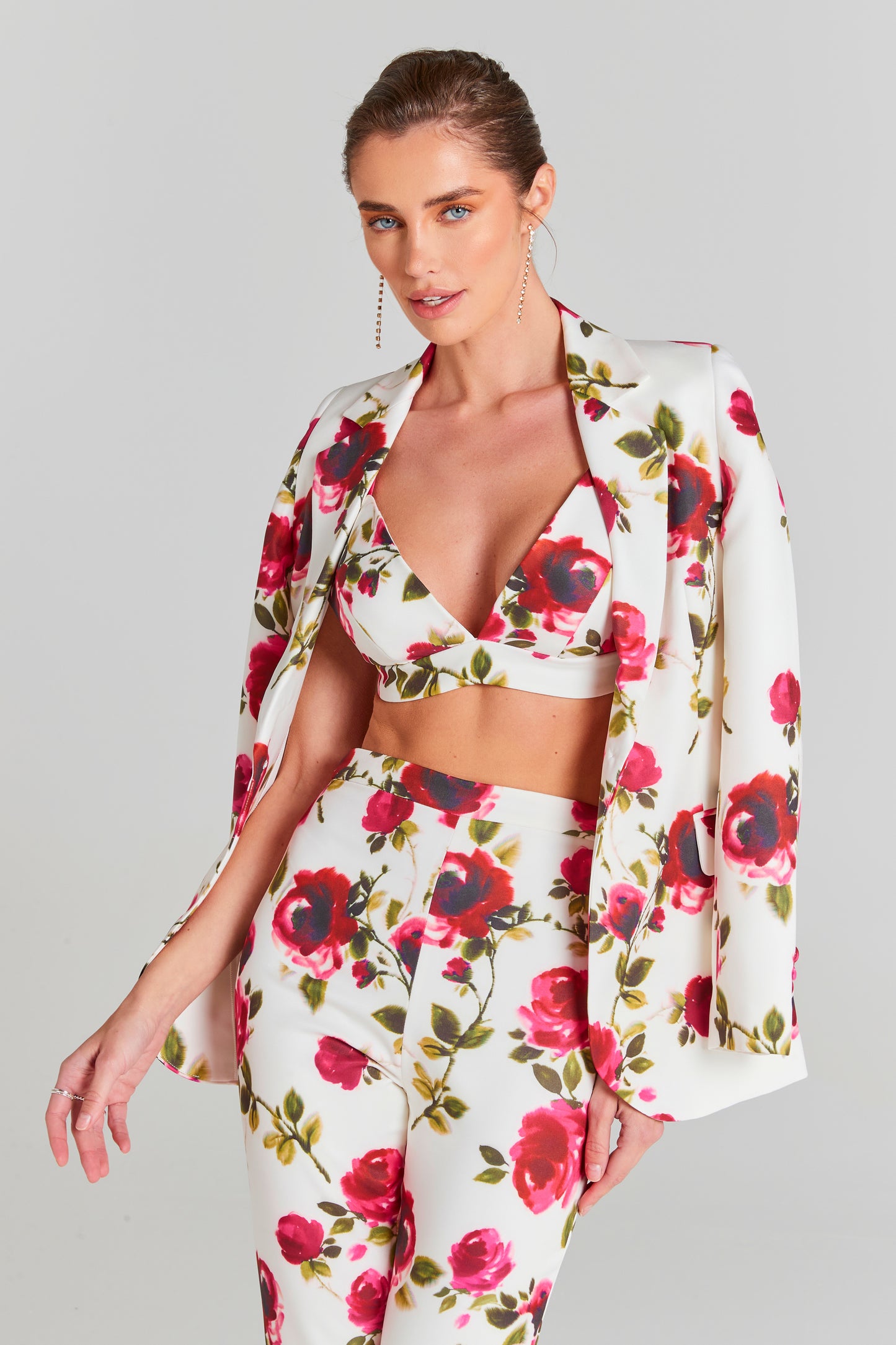 Portia White Floral Bra Top